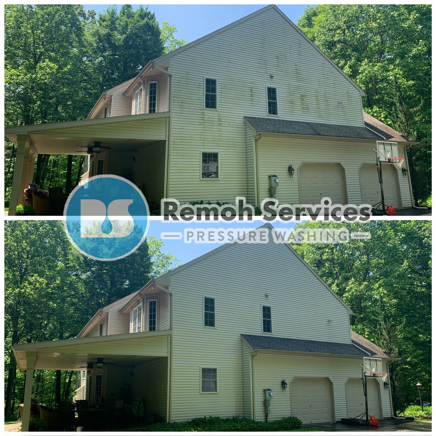 Before and after: vinyl siding cleaning