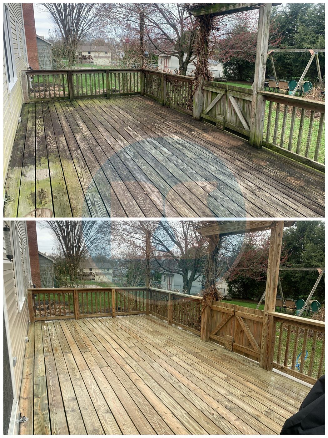 Before and after: wood deck restoration