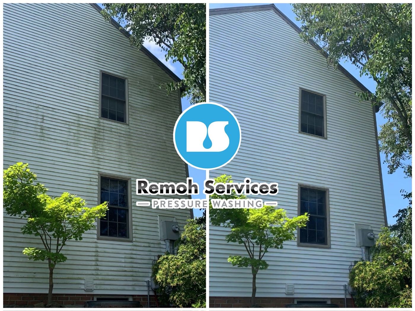 Before and after: siding soft wash