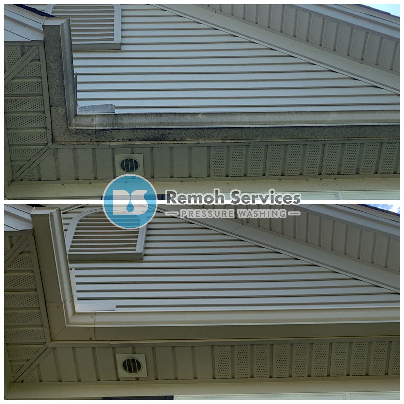 Before and after: siding and trim soft wash
