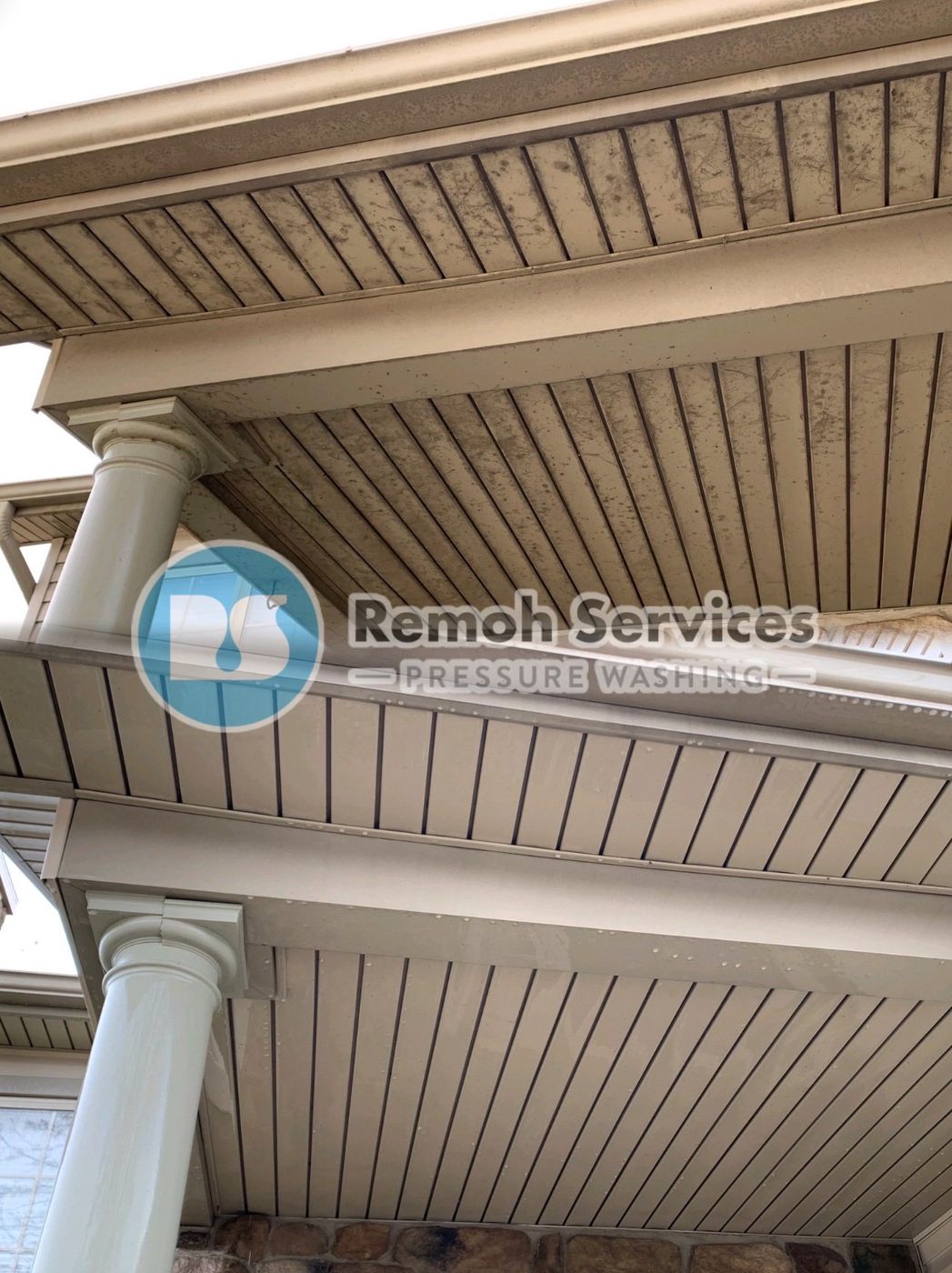 Before and after: porch ceiling and soffits